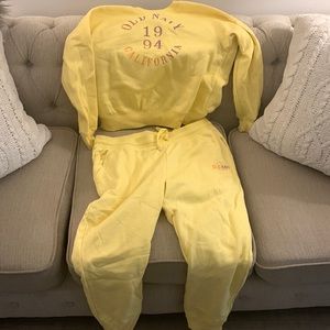 Yellow Old Navy sweat suit